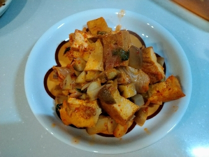 かさ増し節約！⭐️厚揚げ豚キムチ⭐️