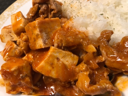 豆腐と豚肉のオイケチャ炒め