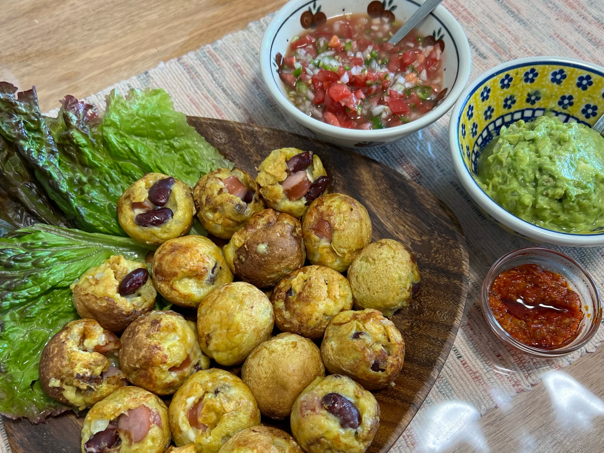 【お豆も野菜もたっぷり】タコス風メキシカンたこ焼き