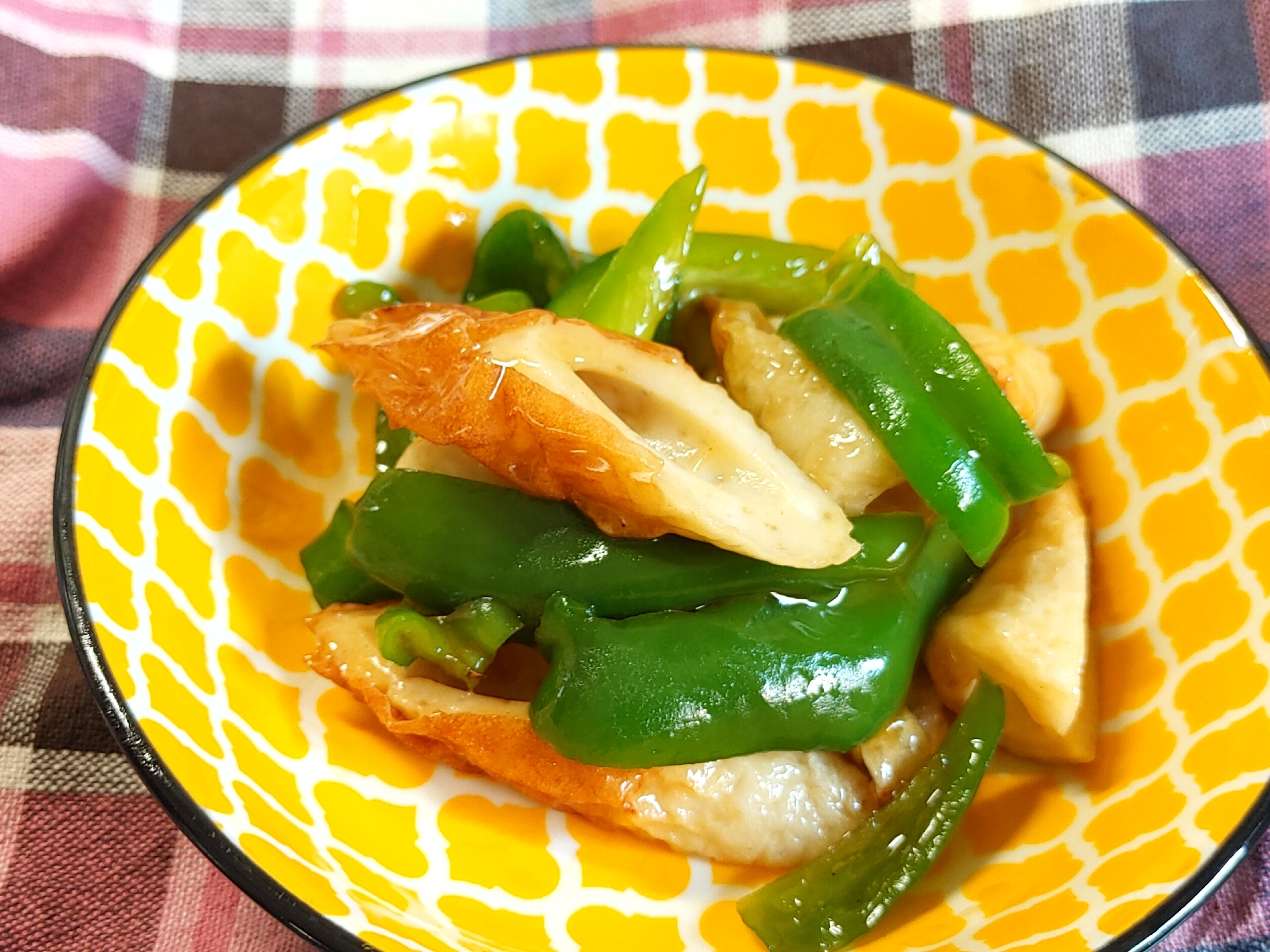 電子レンジDe〜ちくわとピーマンの麺つゆ和え