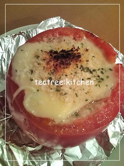 立派なトマトで作ってね、トマトのオーブン焼き！