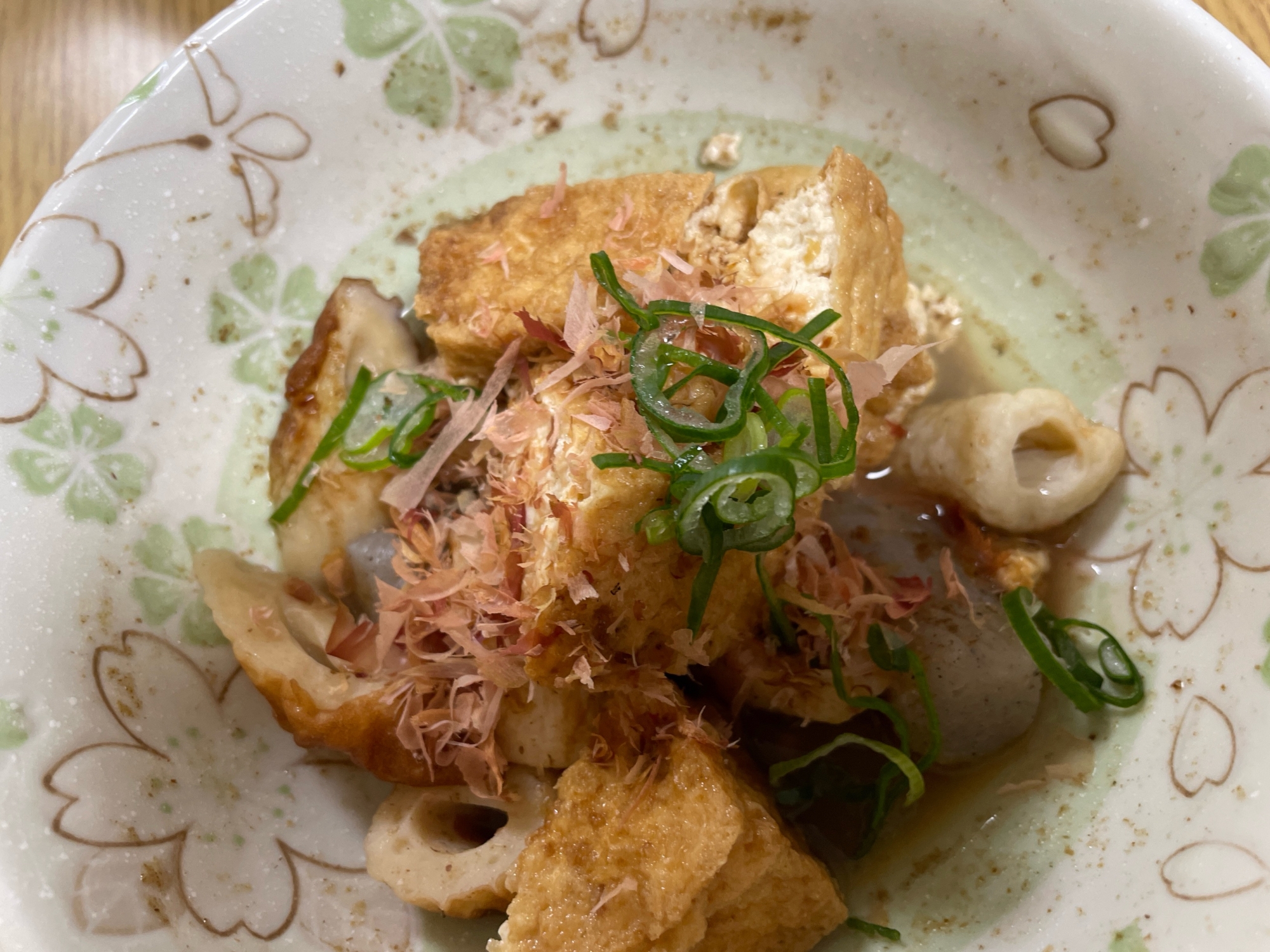 厚揚げこんにゃくツナちくわ味噌炒め