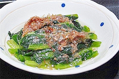 小松菜のおひたし　冷凍で作ります。