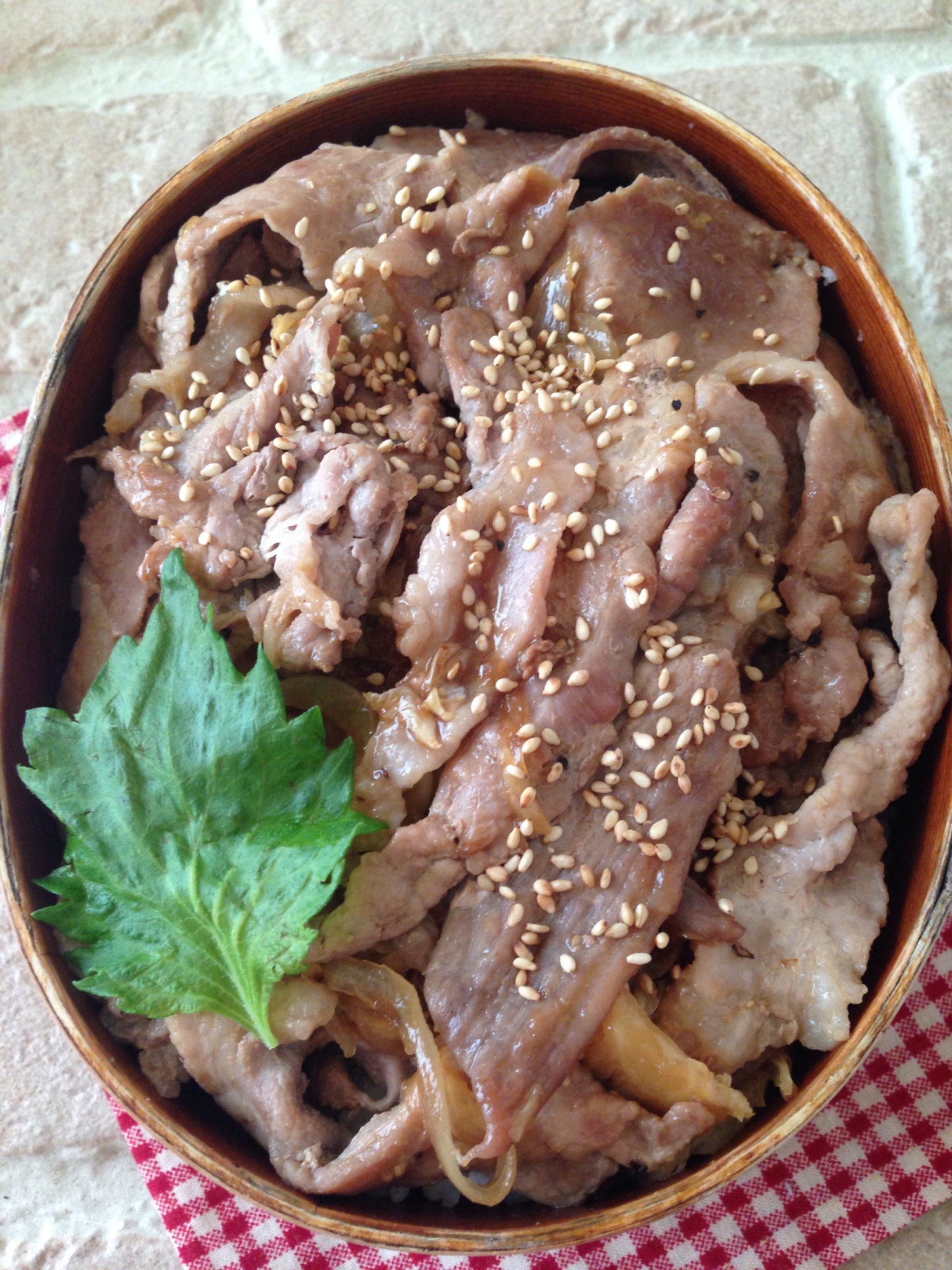 豚の生姜焼き丼弁当♪