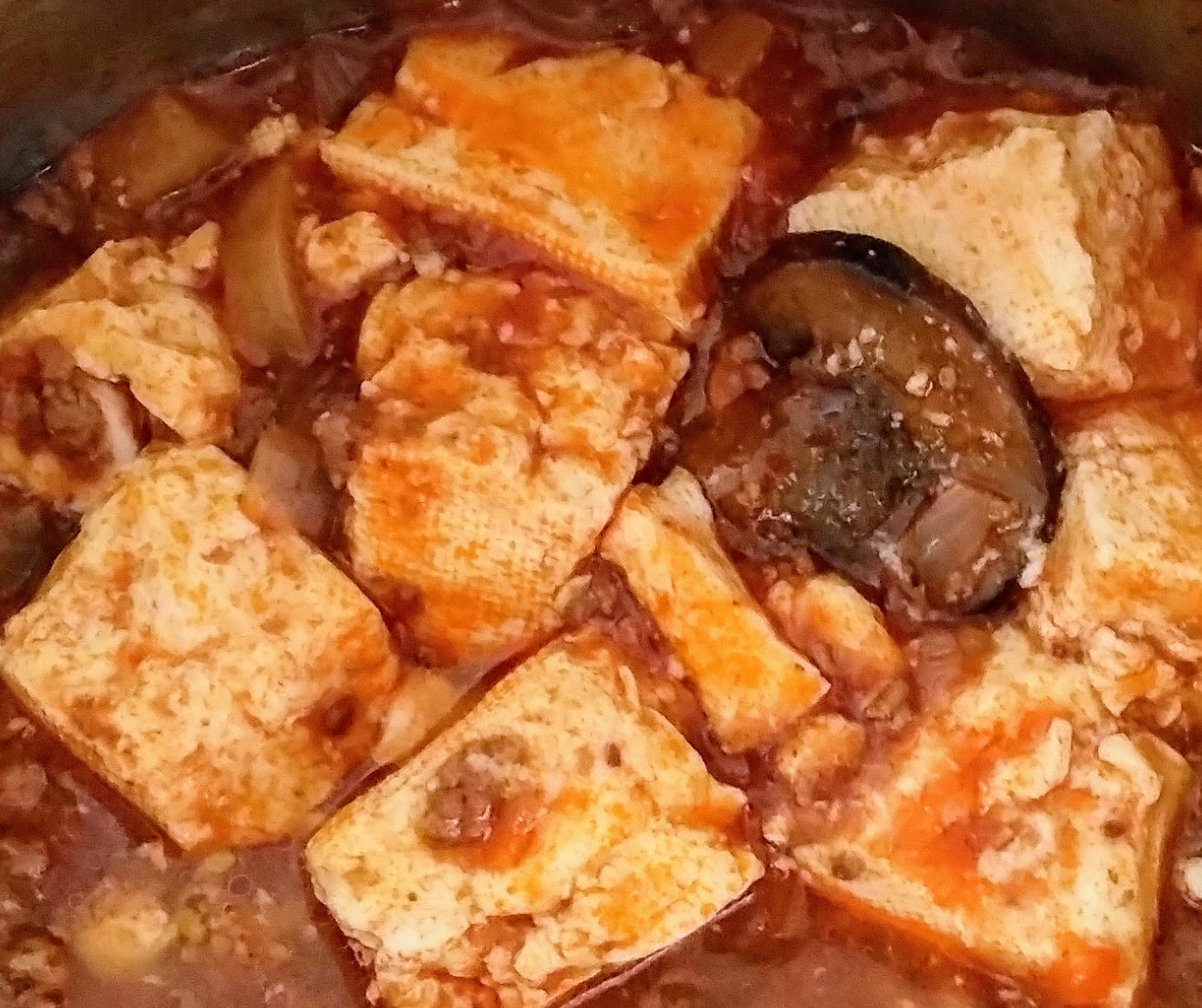 ✨豆腐のピリ辛ミートソース煮込み✨