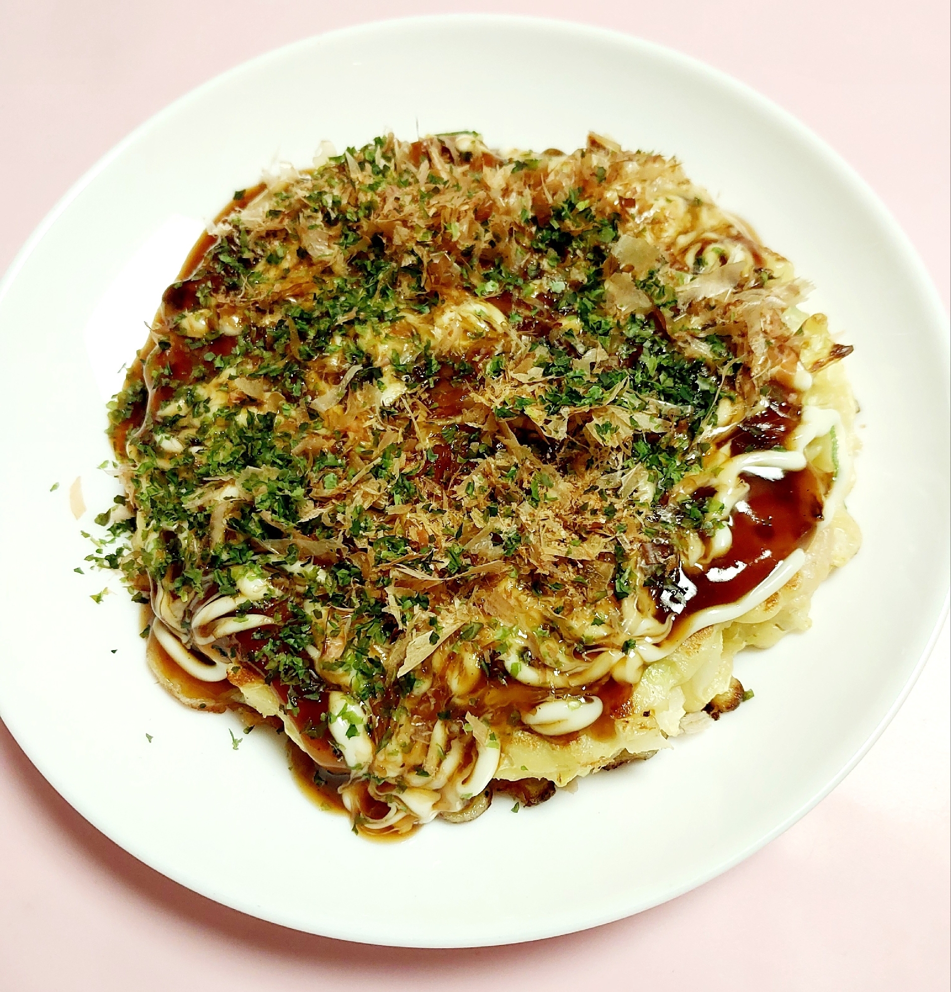 納豆入りお好み焼き