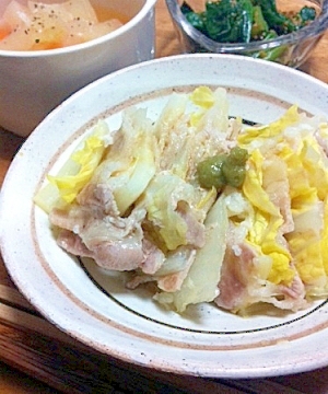 塩麹☆白菜と豚肉のタジン蒸し