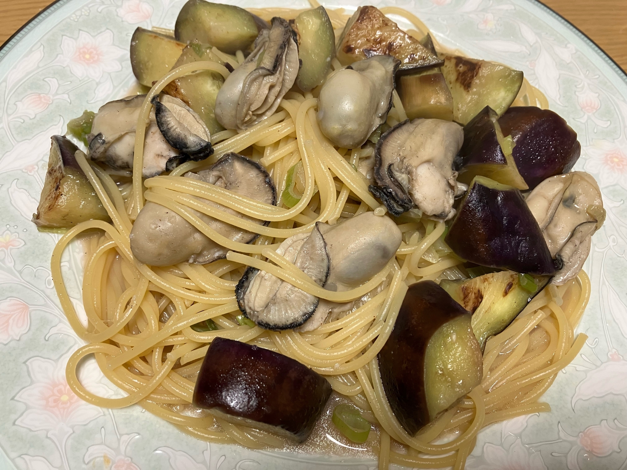 牡蠣と茄子のパスタ♡