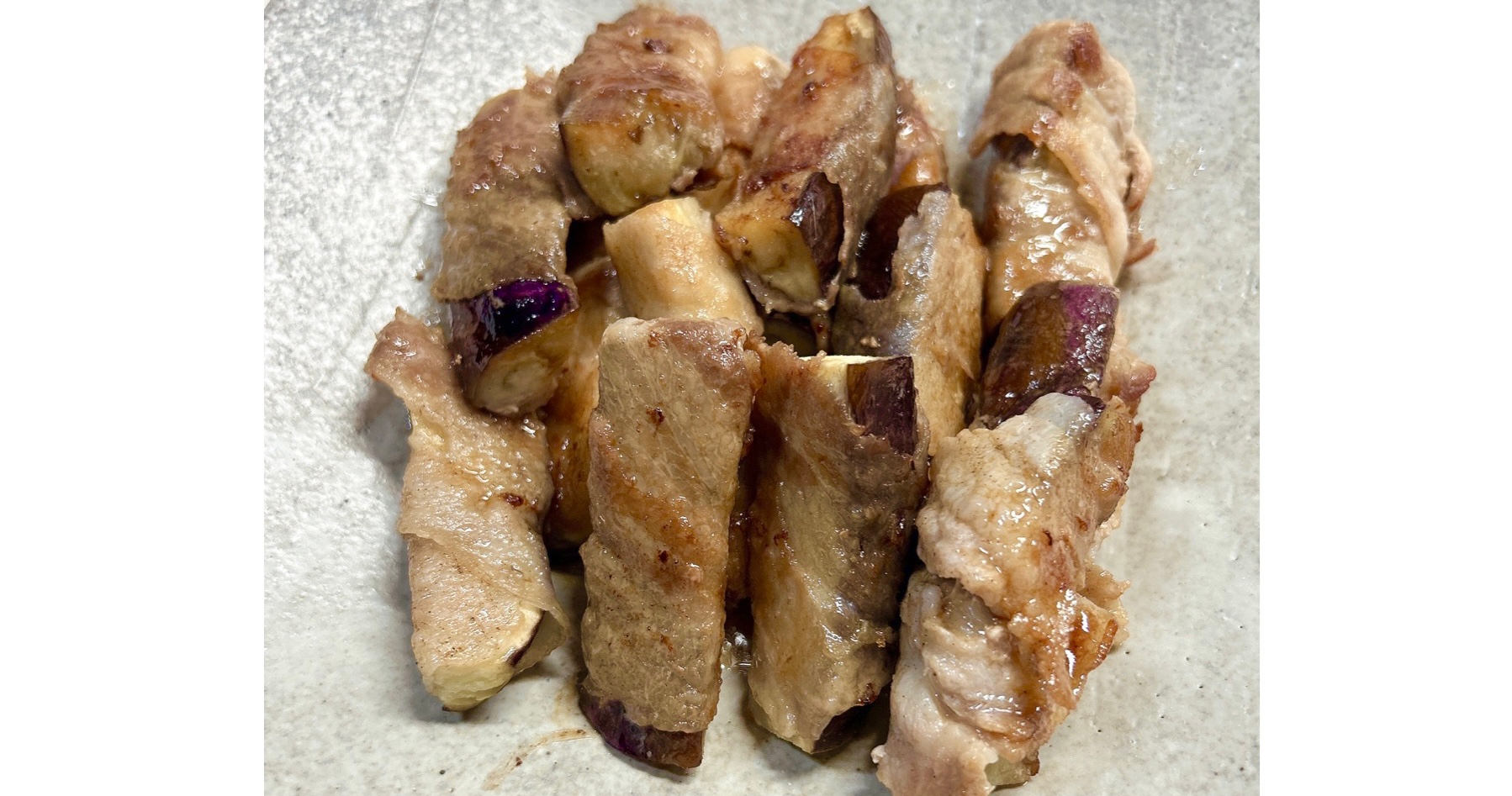 簡単!ナスの豚巻きさっぱりポン酢炒め