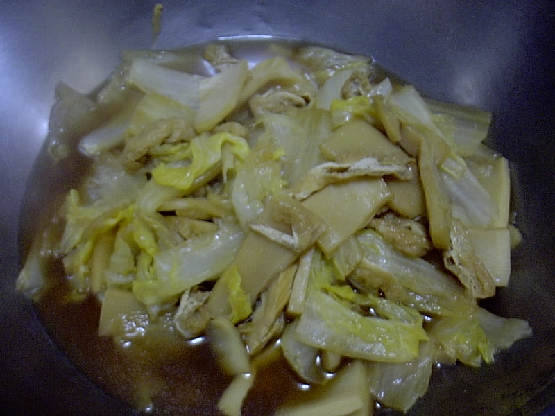 メンマと白菜とうすあげの煮物