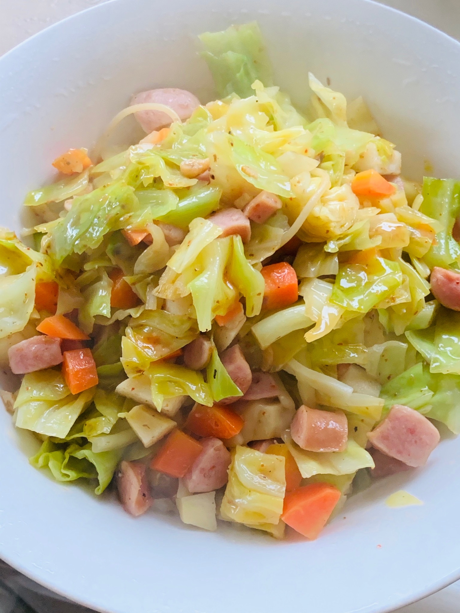 長芋と野菜で作るガーリックソーススパゲティ