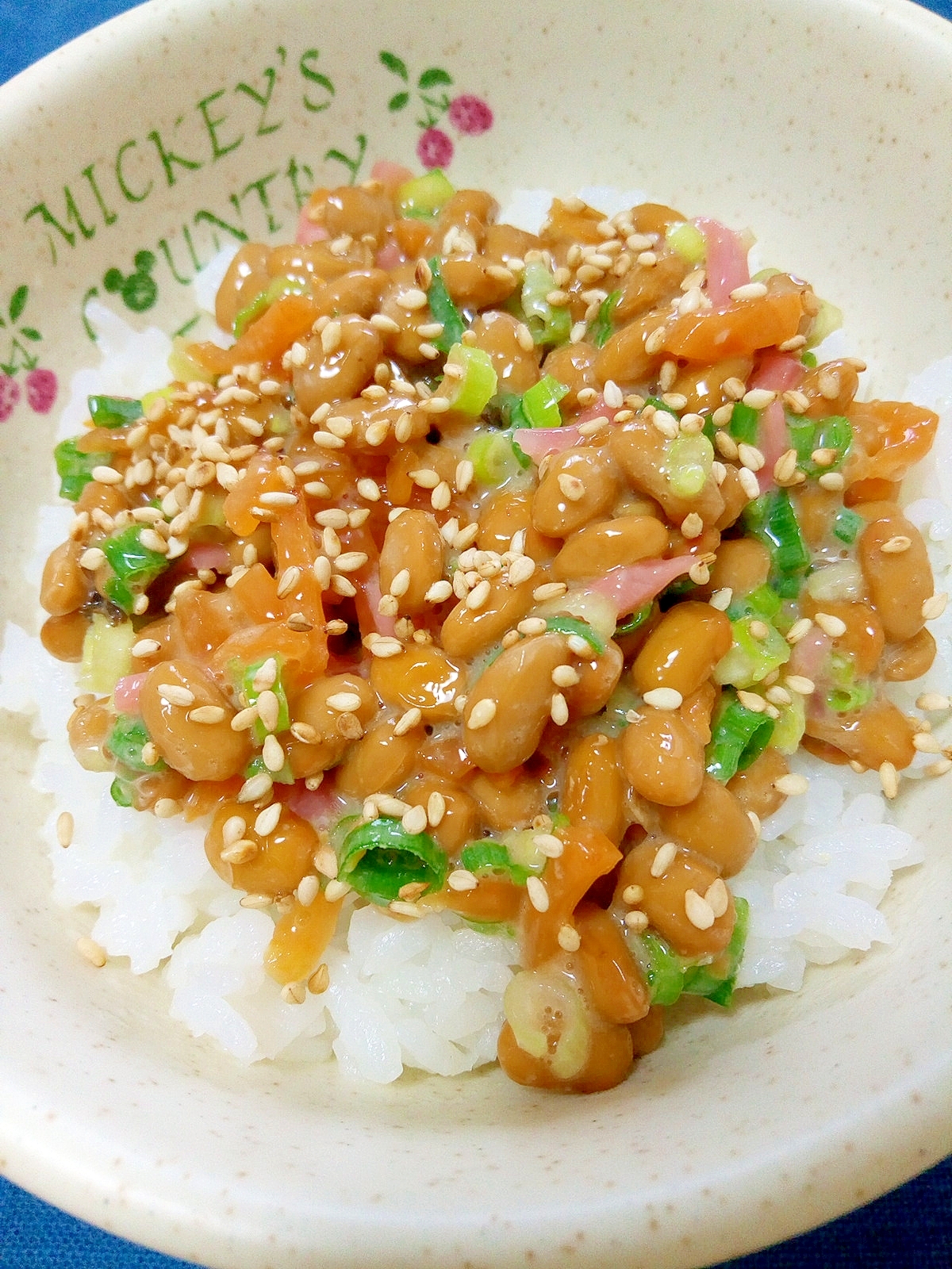 納豆の食べ方-紅生姜＆しその実漬け♪