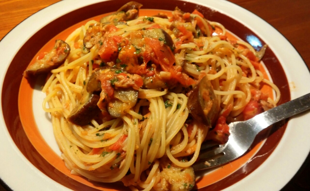 トマトとナスとツナのパスタ レシピ 作り方 By オレガノミントス 楽天レシピ トマトとナスとツナのパスタ レシピ 作り方 By オレガノミントス 楽天レシピ