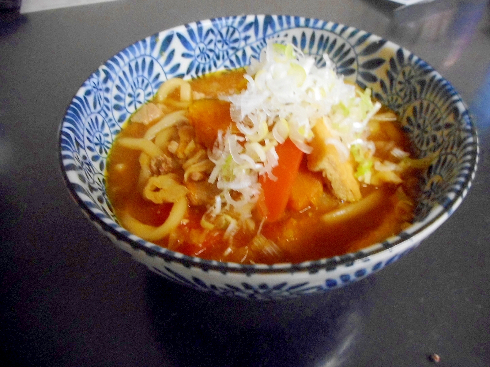 カボチャとキャベツの生姜味噌うどん