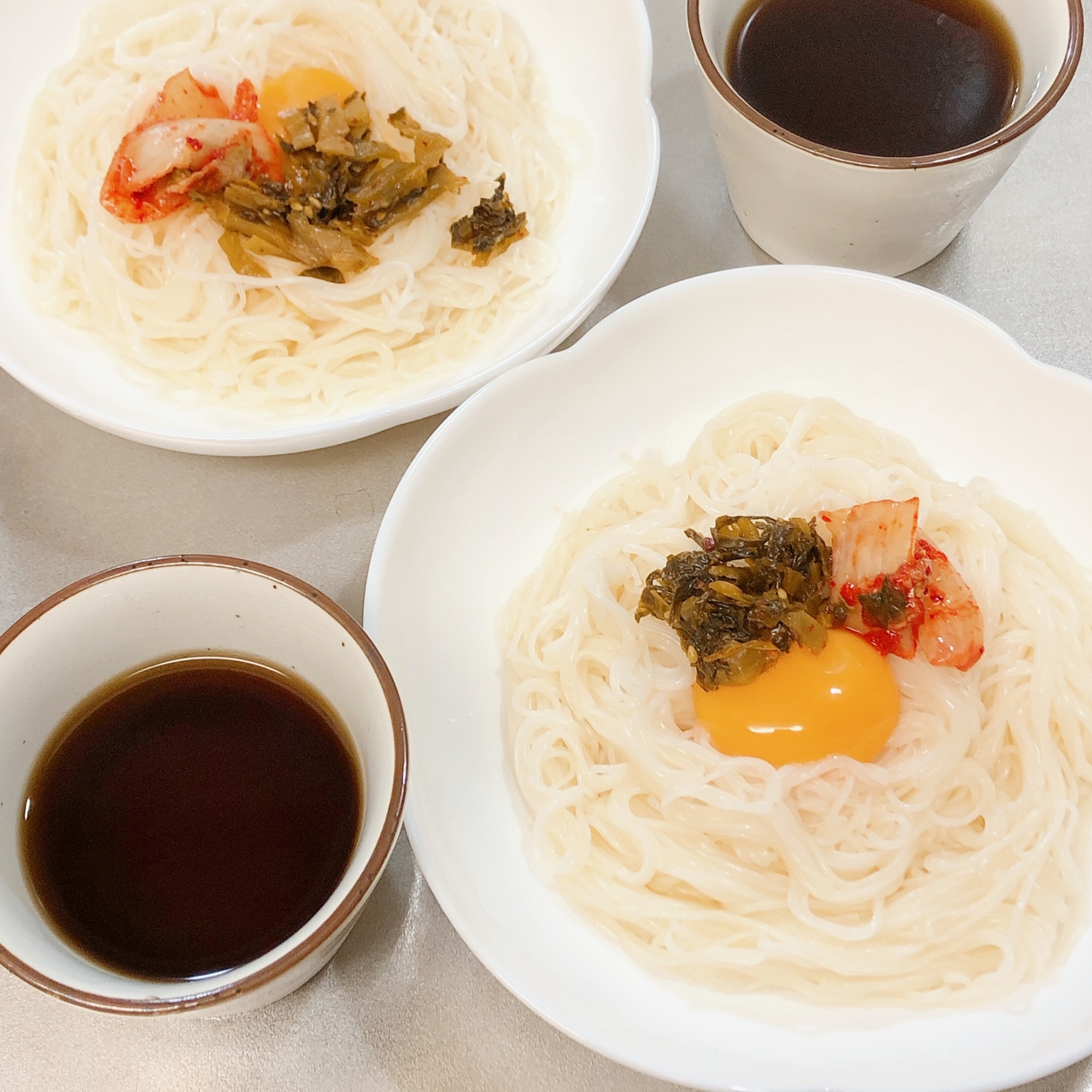 高菜とキムチのアレンジ素麺 レシピ 作り方 By Aki 22 楽天レシピ
