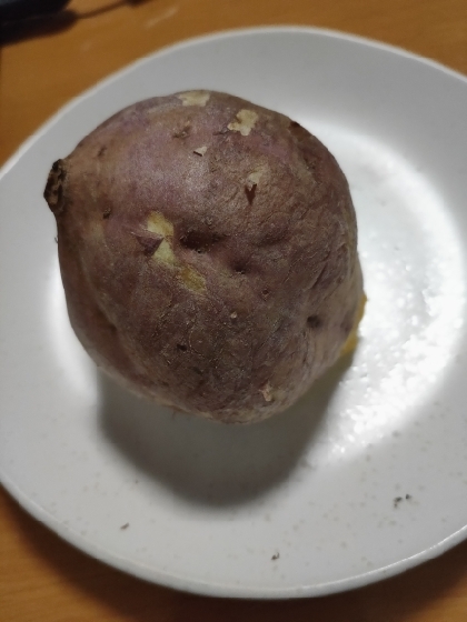 おいしくできました！
安納芋で厚みがあるので3分追加、皮をパリッとさせるためトースターを最後に使用しました。