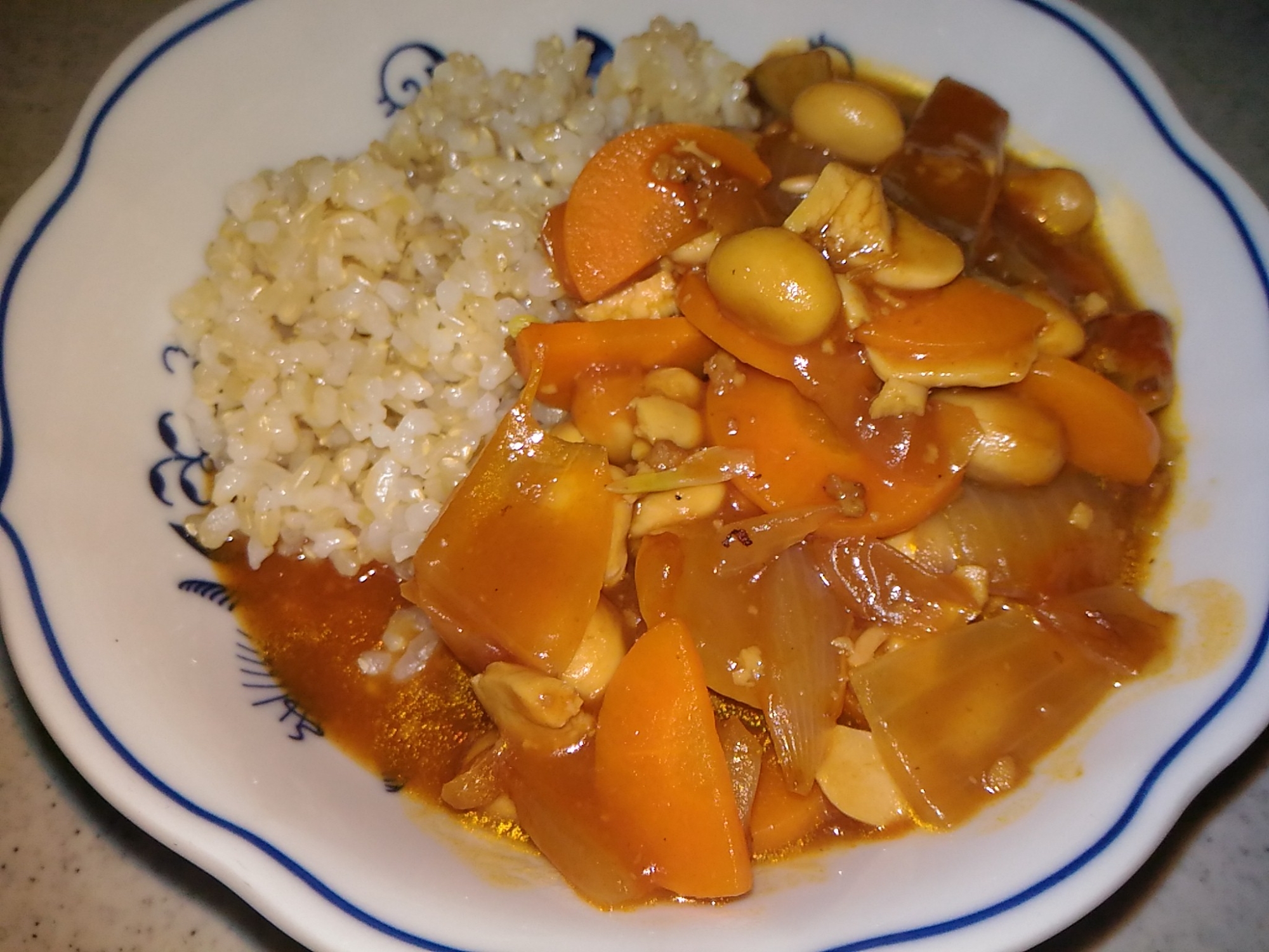 大豆と豚挽き肉のハヤシライス風