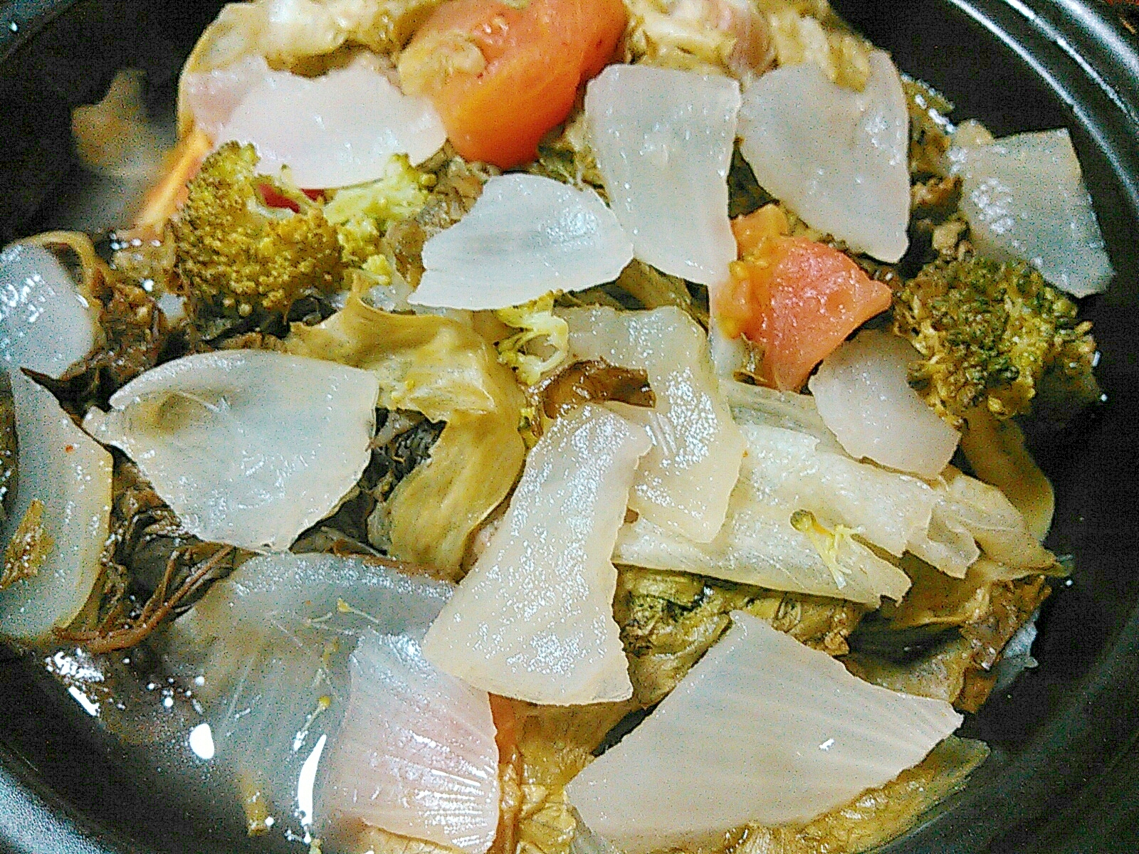 リーフレタス玉ねぎブロッコリー&トマトの温サラダ