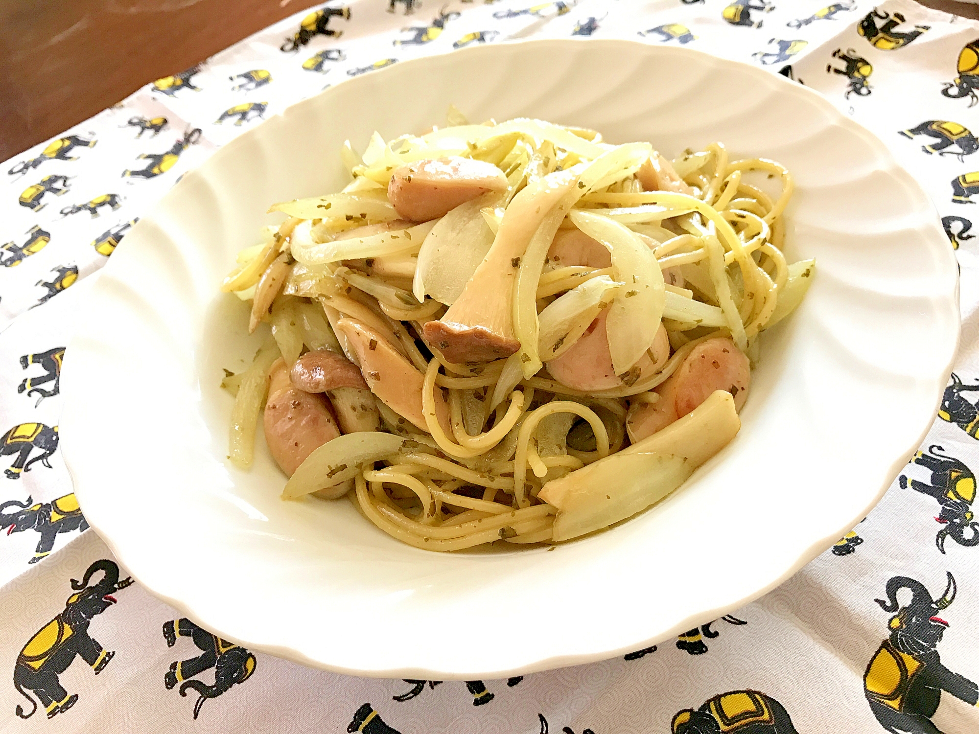 エリンギのパスタ☆パクチー味