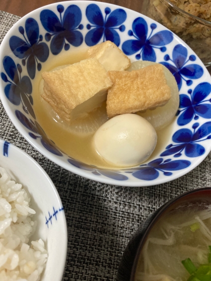 卵も一緒に煮ました。優しい味で美味しくできました！ありがとうございました。