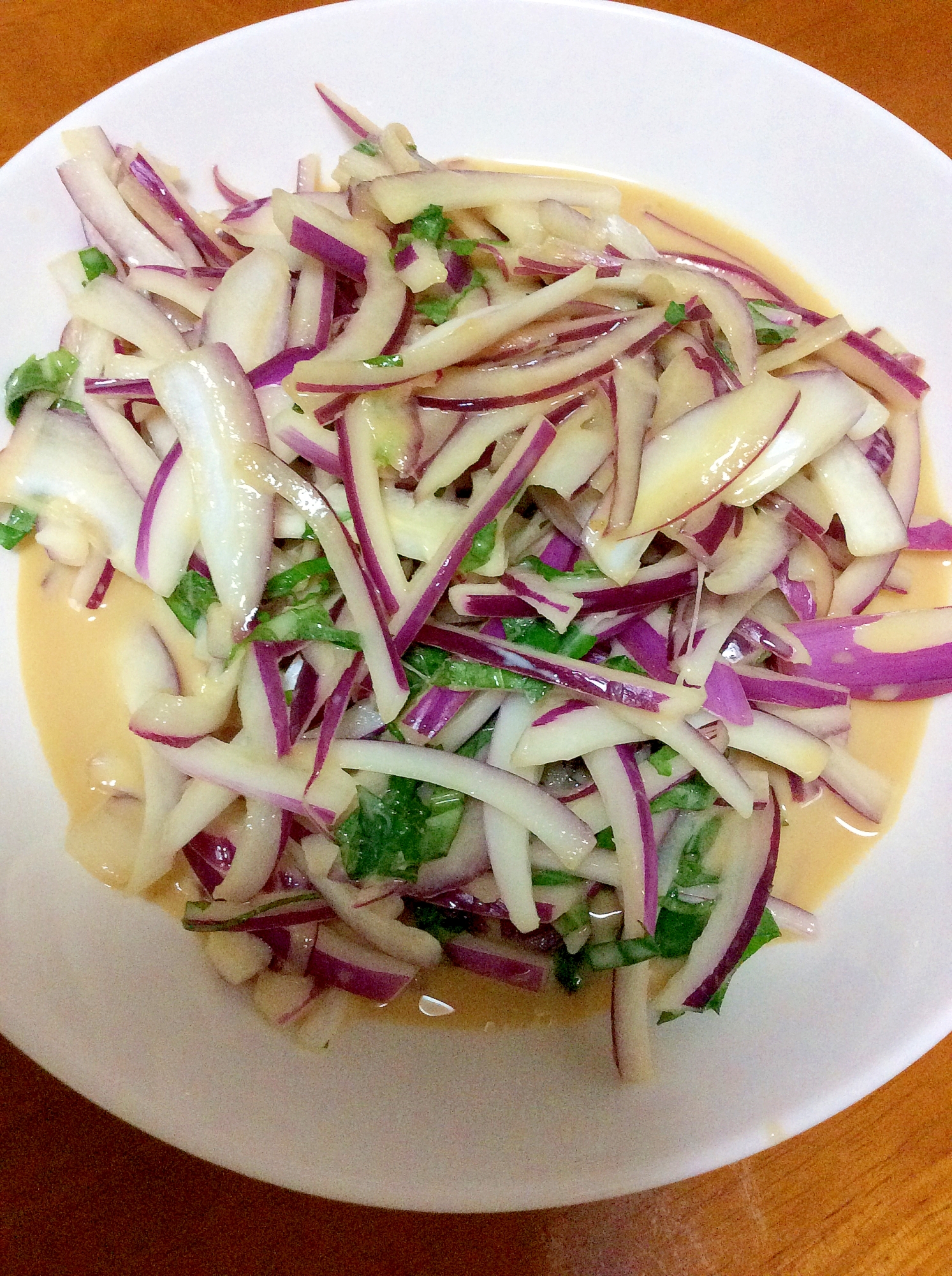 紫玉ねぎと大葉マヨネーズ和え レシピ 作り方 By Madone6 楽天レシピ