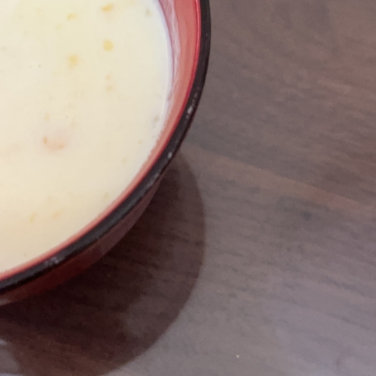 コーンスープの素2人分で☆4人分豆乳ポタージュ
