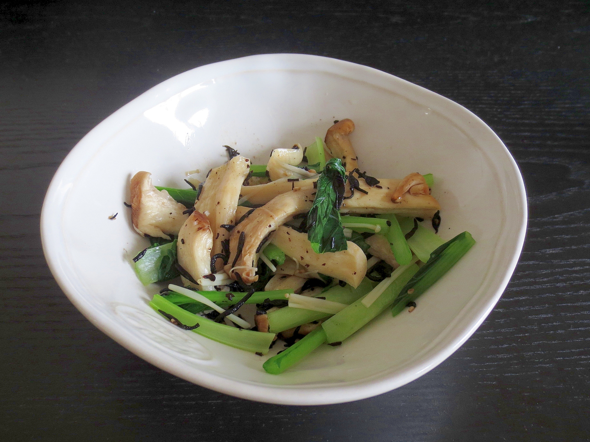 小松菜とエリンギのひじき煮