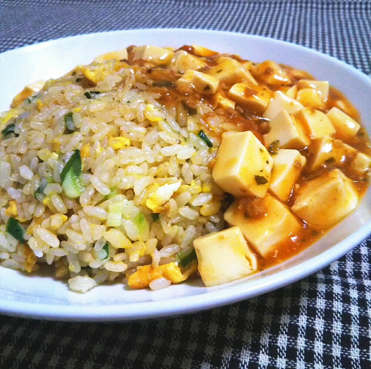 麻婆豆腐が余ったら☆麻婆あんかけ炒飯