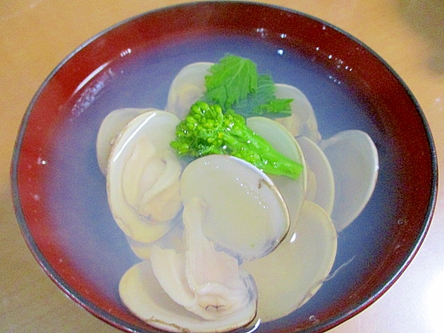 ひな祭りにどうぞ 菜の花とハマグリのお吸い物 レシピ 作り方 By サクラノカタライ 楽天レシピ