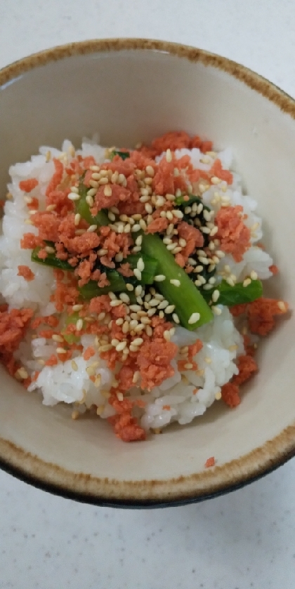 野沢菜と鮭フレークでいただきました☆焼き鮭でもまた作ってみます♪美味しかったです、ごちそうさまでした(*^O^*)