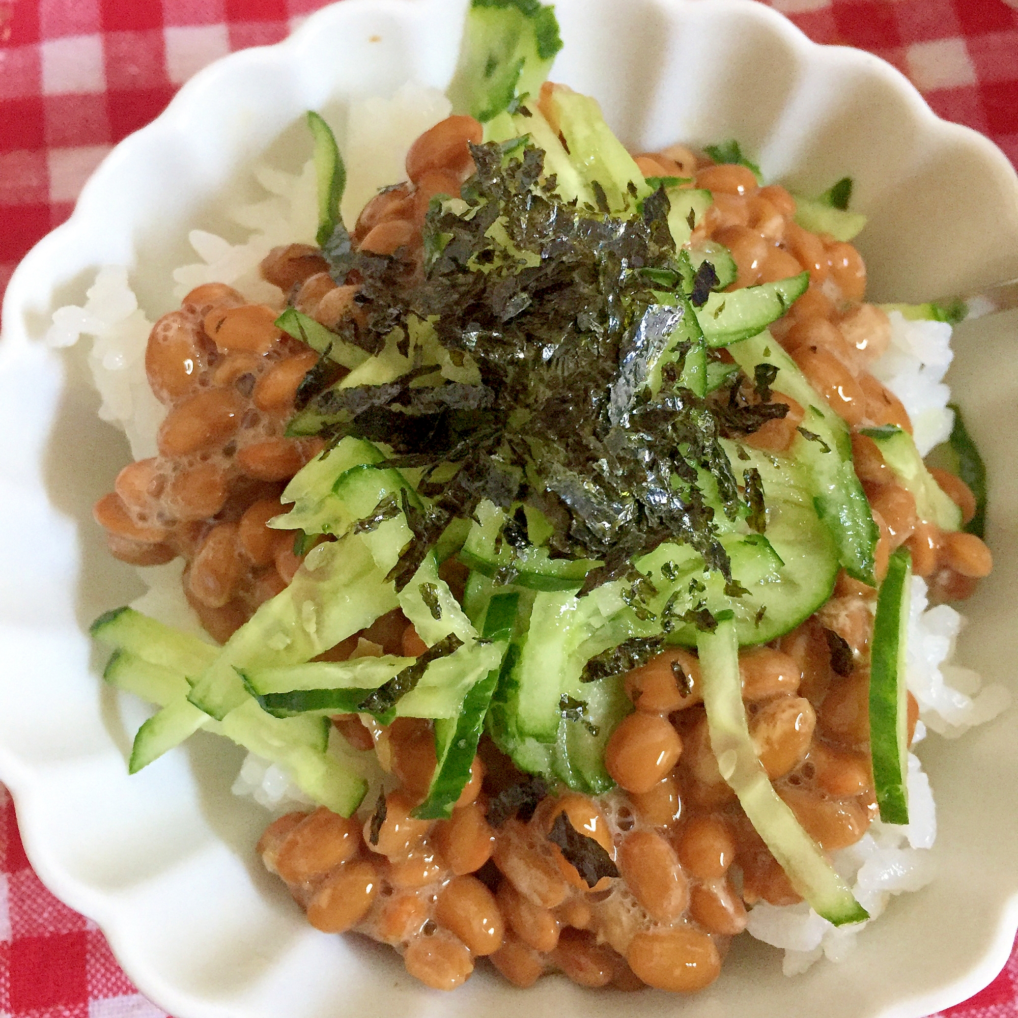 きゅうりと納豆のぶっかけ丼☆