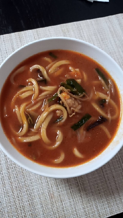 醤油麹のピリ辛そぼろ煮込みうどん