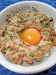 納豆の食べ方-生玉子＆カレーマヨ♪