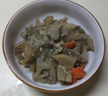 根菜椎茸の豆腐炒め煮