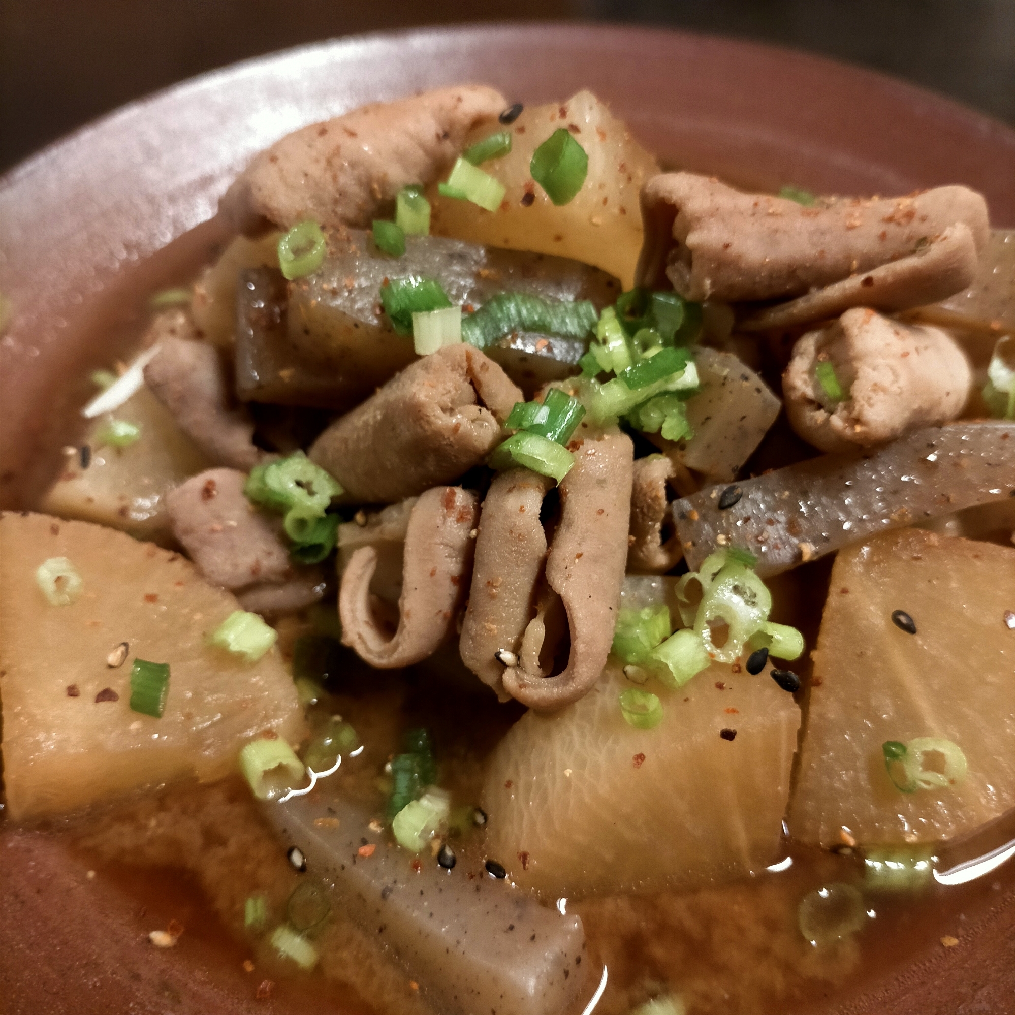 圧力鍋で簡単柔らかもつ煮込み