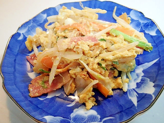 ゆずぽん酢で ベーコンと野菜の卵とじ レシピ・作り方 By ぷ〜みぃまま♪｜楽天レシピ