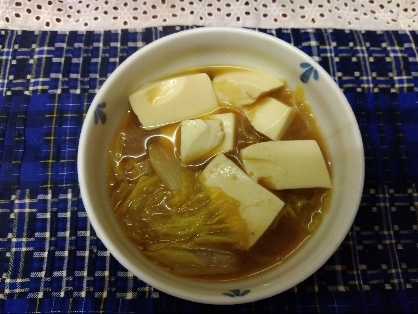 素朴！白菜豆腐の味噌鍋