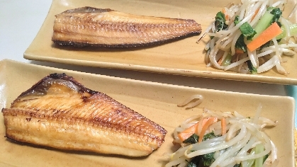 副菜に 小松菜ともやしの野菜炒め
