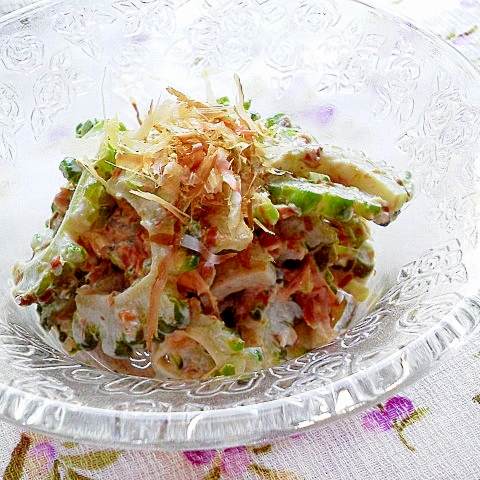 【お手伝いレシピ】苦手克服!ゴーヤのおかかマヨ和え