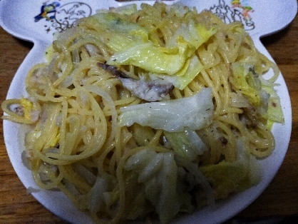 鯵とキャベツのパスタ