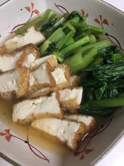 【めんつゆで手抜き】小松菜と厚揚げの煮浸し