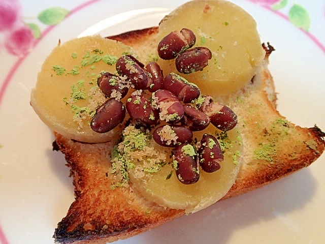 ❤さつま芋と小豆と青汁のトースト❤