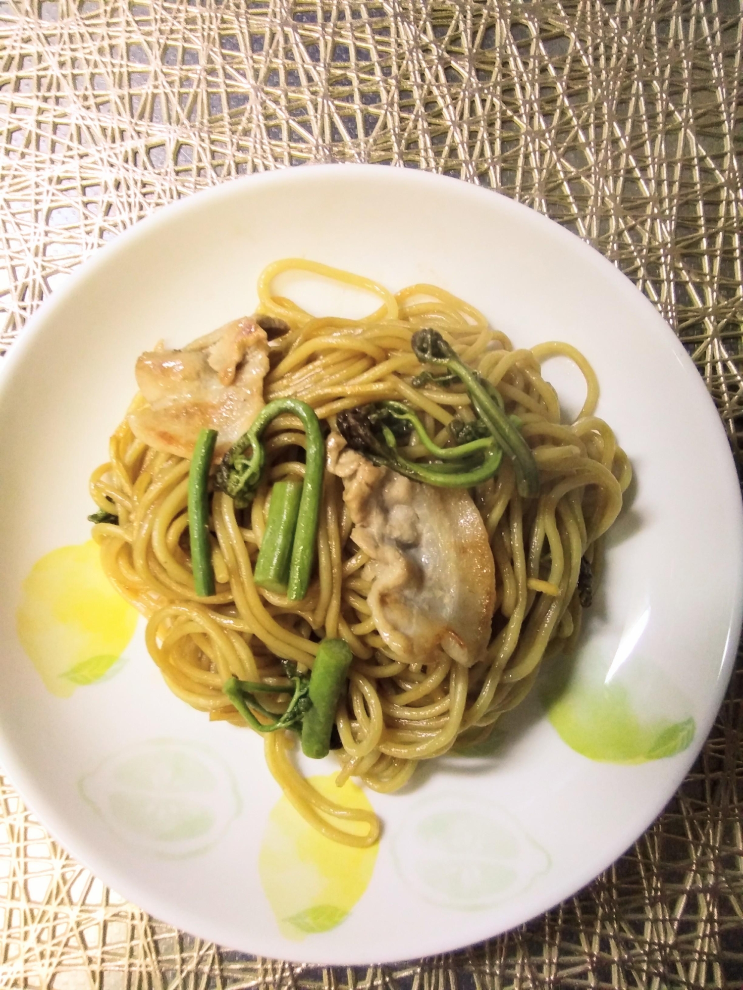 蕨☆わらびの焼きそば☆わらび入り焼きそば