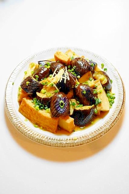 麵つゆ＆レンジ使用で簡単！ナスと厚揚げのレンジ煮