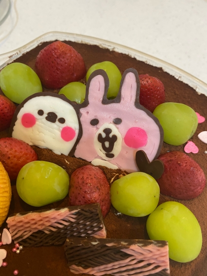 簡単☆ピスケとうさぎのキャラケーキ（キャラチョコ）