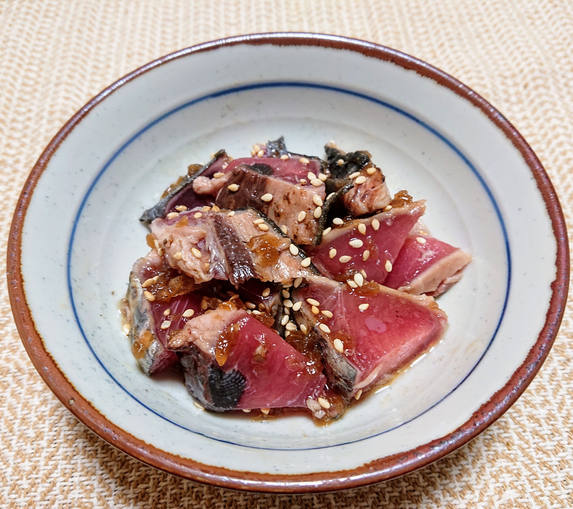 簡単おつまみ☆イタリアンな鰹のたたき