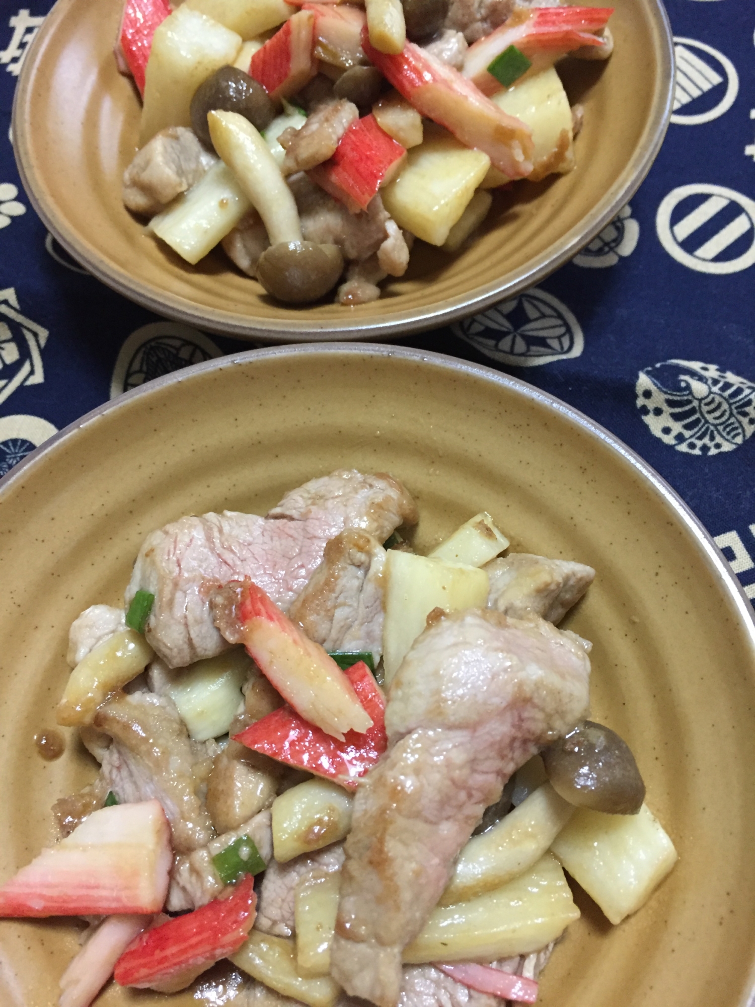 豚ヒレ肉と長芋のニンニク梅ソース炒め