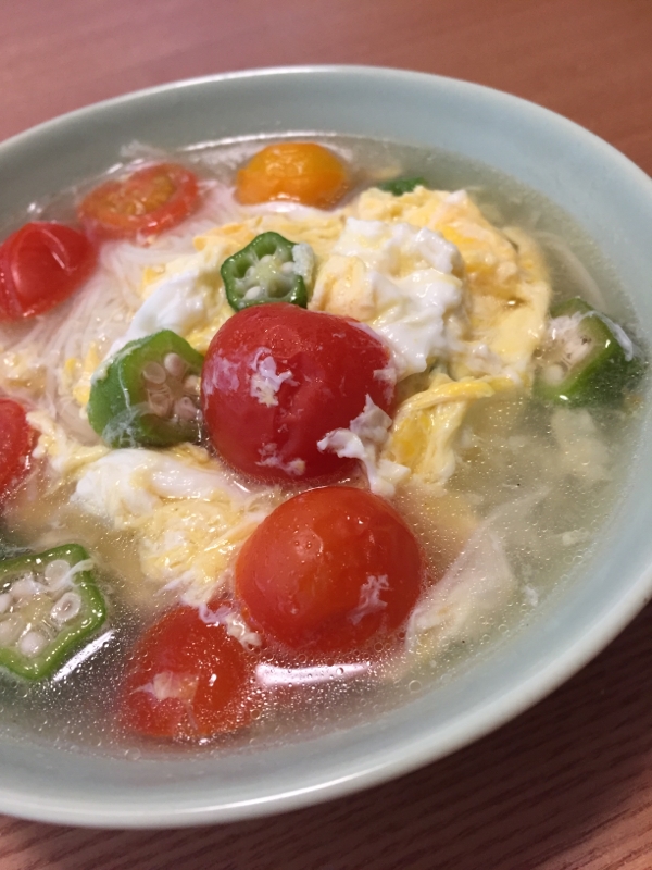 トマトとオクラの煮麺