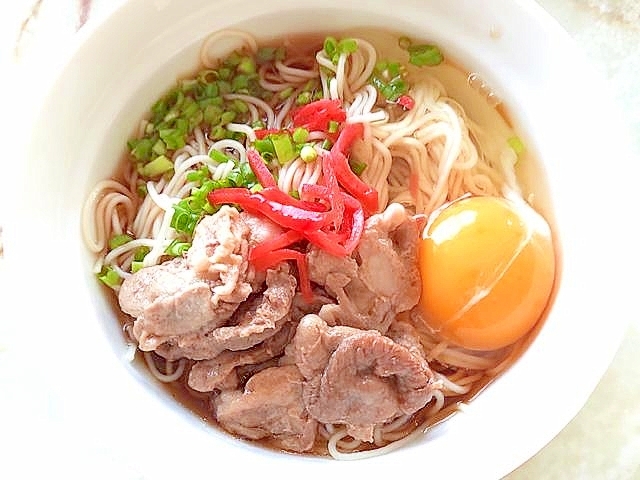 夏におすすめ!豚こまの冷やしぶっかけそうめん♪