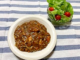 無水レタス入りカレー